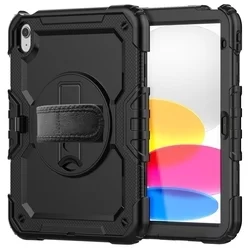 iPad 2022 10.9 (iPad 10) Tablettok - SOLID360 ütésálló, kitámasztható, fekete tablet tok-10
