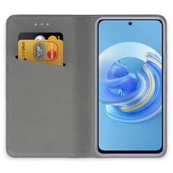 Huawei nova Y90 Telefontok - piros mágneses szilikon keretes könyvtok-1