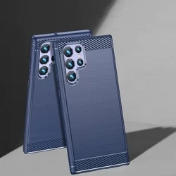 Samsung Galaxy S23 Ultra Telefontok - CARBON kék szilikon tok-2