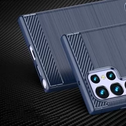 Samsung Galaxy S23 Ultra Telefontok - CARBON kék szilikon tok-8