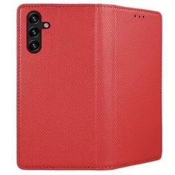 Samsung Galaxy A34 5G Telefontok - piros mágneses szilikon keretes könyvtok-2
