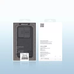 Samsung Galaxy S23 Telefontok - Nillkin csúsztatható kameravédős fekete hátlap tok-7