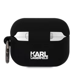 Karl Lagerfeld Airpods PRO 2 tartó - 3D Karl Head - fekete szilikon tok-1