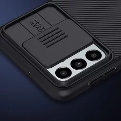 Samsung Galaxy M23 5G Telefontok - Nillkin csúsztatható kameravédős fekete hátlap tok-2