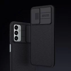 Samsung Galaxy M23 5G Telefontok - Nillkin csúsztatható kameravédős fekete hátlap tok-3