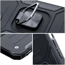 Xiaomi Redmi A1 Telefontok - Nitro Ring Armor - fekete gyűrűs, kitámasztható, ütésálló műanyag hátlaptok-3