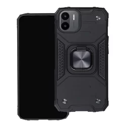 Xiaomi Redmi A1 Telefontok - Nitro Ring Armor - fekete gyűrűs, kitámasztható, ütésálló műanyag hátlaptok-1