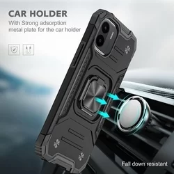 Xiaomi Redmi A1 Telefontok - Nitro Ring Armor - fekete gyűrűs, kitámasztható, ütésálló műanyag hátlaptok-5