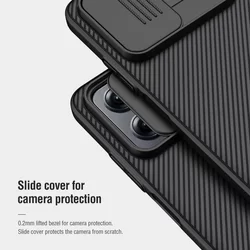 Xiaomi Poco X4 GT 5G Telefontok - Nillkin csúsztatható kameravédős fekete hátlap tok-2