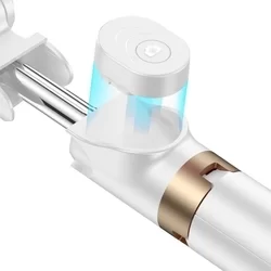 STAND XT-06S Selfie bot - fehér, bluetooth távirányítós, tripoddá alakítható selfie bot LED világítással-2