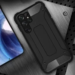 Samsung Galaxy S23 Ultra Telefontok - Defender II fekete ütésálló hátlap tok-1