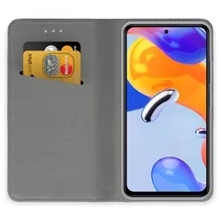Xiaomi Redmi Note 11T Pro Telefontok - piros mágneses szilikon keretes könyvtok-1