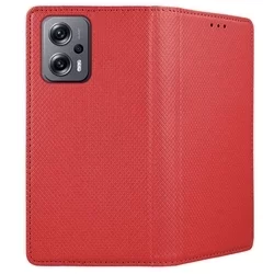 Xiaomi Poco X4 GT 5G Telefontok - piros mágneses szilikon keretes könyvtok-3