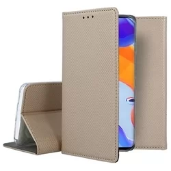 Xiaomi Poco X4 GT 5G Telefontok - arany mágneses szilikon keretes könyvtok-3