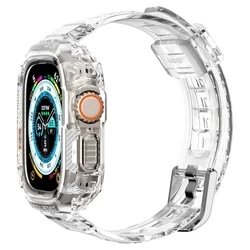 Okosóra szíj+keret - APPLE WATCH ULTRA 1 / 2 (49 MM) okosóra tok + szíj - SPIGEN RUGGED ARMOR ”PRO” CRYSTAL CLEAR-4
