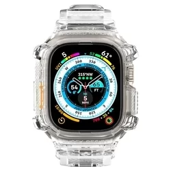 Okosóra szíj+keret - APPLE WATCH ULTRA 1 / 2 (49 MM) okosóra tok + szíj - SPIGEN RUGGED ARMOR ”PRO” CRYSTAL CLEAR-5