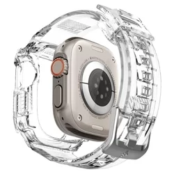 Okosóra szíj+keret - APPLE WATCH ULTRA 1 / 2 (49 MM) okosóra tok + szíj - SPIGEN RUGGED ARMOR ”PRO” CRYSTAL CLEAR-6
