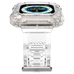 Okosóra szíj+keret - APPLE WATCH ULTRA 1 / 2 (49 MM) okosóra tok + szíj - SPIGEN RUGGED ARMOR ”PRO” CRYSTAL CLEAR-7