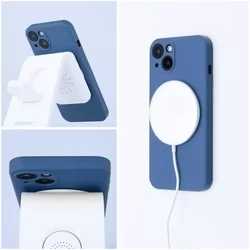 iPhone 11 Telefontok- MagSafe kompatibilis kék szilikon tok-3