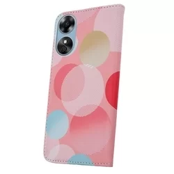Oppo A17 Telefontok - Smart Trendy Coloured Circular - mágneses szilikon keretes könyvtok-2