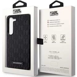 Samsung Galaxy S23 Telefontok - Karl Lagerfeld Saffiano Mono Metal Logo - fekete hátlap tok-7