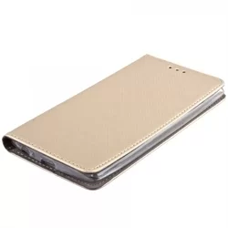 Huawei Mate 20 Pro Telefontok - arany mágneses szilikon keretes könyvtok-1