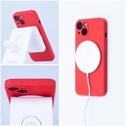 iPhone 12 mini Telefontok- MagSafe kompatibilis piros szilikon tok-2