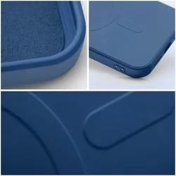 iPhone 12 mini Telefontok- MagSafe kompatibilis kék szilikon tok-2