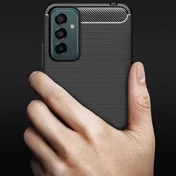 Samsung Galaxy M13 (M135) Telefontok - Forcell CARBON fekete szilikon tok-4
