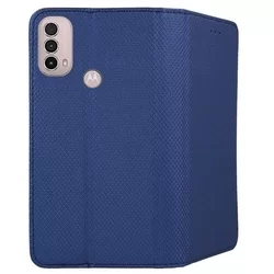 Motorola Moto E20 Telefontok - kék mágneses szilikon keretes könyvtok-2