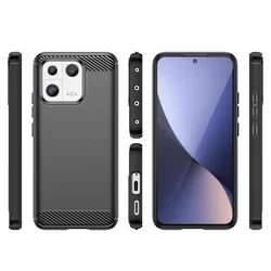 Xiaomi 13 Telefontok - Carbon Fiber fekete szilikon tok-2