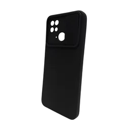Xiaomi Redmi 10C Telefontok - Slider csúsztatható kameravédős fekete szilikon hátlap tok-1