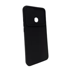 Xiaomi Redmi 10C Telefontok - Slider csúsztatható kameravédős fekete szilikon hátlap tok-2