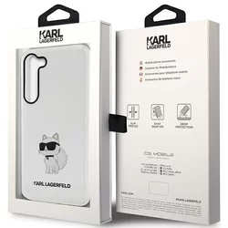 Samsung Galaxy S23 Telefontok - Karl Lagerfeld Ikonik Choupette - átlátszó műanyag hátlap tok-7