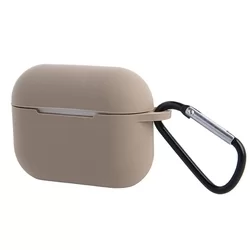 AirPods Pro 2 tartó - barna szilikon karabinerrel, medállal-1