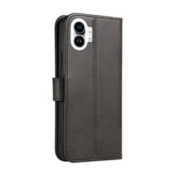 Nothing Phone 1 Telefontok - Magnet fekete szilikon keretes mágneses könyvtok-2
