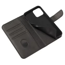 Telefontok Honor X6 - Magnet fekete szilikon keretes mágneses könyvtok-4