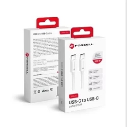 Forcell C339 kábel - Type-C (USB-C) / Type-C (USB-C) fehér kábel, 2m, 5A-6