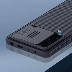 Xiaomi Redmi Note 12 Pro 5G Telefontok - Nillkin csúsztatható kameravédős fekete hátlap tok-1