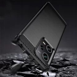Xiaomi Redmi Note 12 Pro 5G Telefontok - Carbon Fiber fekete szilikon tok-2