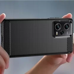 Xiaomi Poco X5 Pro 5G Telefontok - Carbon Fiber fekete szilikon tok-1