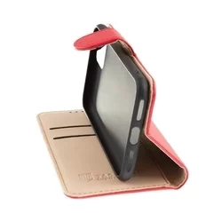 Telefontok Honor X7a - Tactical Field piros szilikon keretes könyvtok mágneses ráhajtófüllel-2