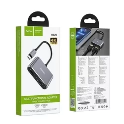 Hoco HB29 Adapter - Type-C (USB-C) / HDMI + VGA HUB porttal, 15 cm kábel-6