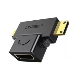 UGREEN 20144 Adapter - HDMI / Mini HDMI / Micro HDMI HUB porttal adapter, fekete-1