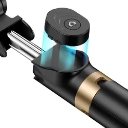 STAND XT-06S Selfie bot - fekete, bluetooth távirányítós, tripoddá alakítható selfie bot LED világítással-5