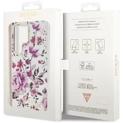 Samsung Galaxy S23 Ultra - Telefontok Guess Flower Collection hátlap tok - virágmintás/átlátszó-7