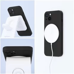 iPhone 14 Telefontok - MagSafe kompatibilis fekete szilikon tok-1