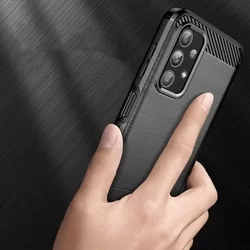 Samsung Galaxy A54 5G Telefontok - Carbon Fiber fekete szilikon tok-4