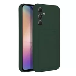 Samsung Galaxy A54 5G Telefontok - Forcell Card - zöld kártyatartós szilikon hátlap tok-1