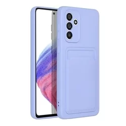 Samsung Galaxy A34 5G Telefontok - Forcell Card - lila kártyatartós szilikon hátlap tok-1